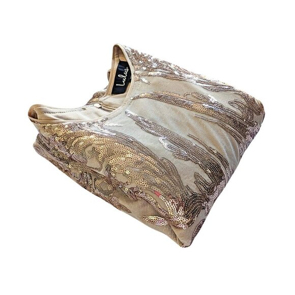 LULUS Mirasol Rose Gold Sequin Long Sleeve Bodycon Mini Dress Size XS - Picture 8 of 9